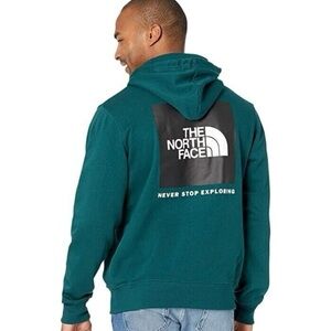 The North Face Big Box Logo Teal Hoodie - Never Stop Exploring Men SZ L